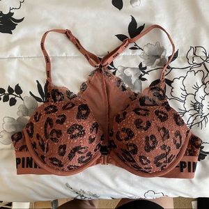 PINK Front Clasp Razorback Push-up Bra